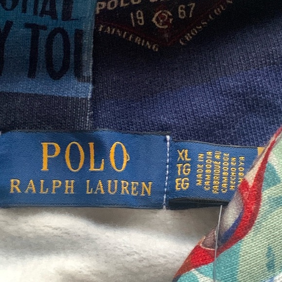 Men’s Polo Ralph Lauren Ski-Theme Fleece Patchwork Hoodie Men’s Size XL NWT - Picture 9 of 10